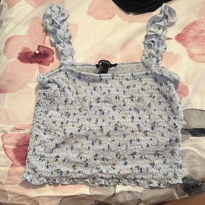 Forever 21, light blue runched crop top (Size S) Hollister Shrunken Tee (Size M)